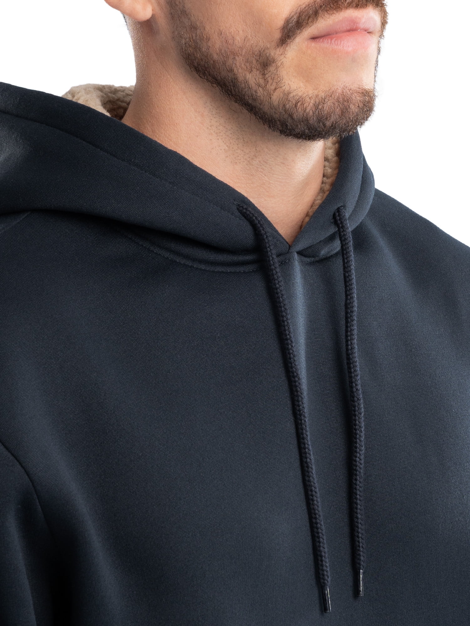 Wrangler Workwear Men's and Big Men's Relaxed Pullover Hoodie with Faux Shearling Lining, Sizes S-3XL