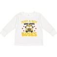 thumbnail image 3 of Inktastic Just a Boy Who Loves School Buses Boys Long Sleeve Toddler T-Shirt, 3 of 5