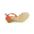 thumbnail image 3 of BLISSFUL STEP Women's Clear Strap Block Heel Lace up Heels Sandals Orange (Size 7), 3 of 8