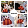 thumbnail image 6 of JWZZYD Striped Snap Shut Makeup Bag for Women, Snap Woven Clutch Cosmetic Pouch, Large Capacity Wide Open Knit Dumpling Bag for Travel & Everyday Organizer, 6 of 8