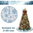 thumbnail image 3 of Snowflakes es Christmas Tree Skirt, Blue and White Snowy Winter Artificial Large Tree Skirt for Holiday Home Decoration Indoor Farmhouse Decor, 3 of 7