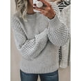 thumbnail image 1 of Cozy Women Crew Neck Pullover Sweater - Soft Knit Long Sleeve Solid Color Wardrobe, 1 of 12