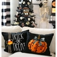 thumbnail image 2 of Halloween Pillow Covers 16x16 inch Set of 4 Trick or Treat Pumpkin Ghost Throw Pillow Covers for Fall Halloween Decorations Halloween Party Pillows Decorative Pillow Covers for Couch Sofa, 2 of 5