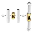 thumbnail image 4 of Uxcell 40 Pcs M10×25 Metal Hexagon Open Coupling Nut with Threaded Pipe and Hex Nut, 4 of 5