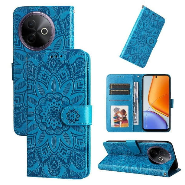 Funda tipo cartera GANGXUN para Vivo Y39 5G , diseño girasol, cuero PU, soporte, cierre magnético, tarjetero