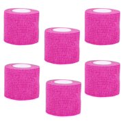 Tattoo Grip Cover Wrap,6PCS Disposable Cohesive Tattoo Grip Cover Elastic Bandage Handle Grip Tube for Tattoo Machine Tattoo Grip Accessories(Phosphor Pink)