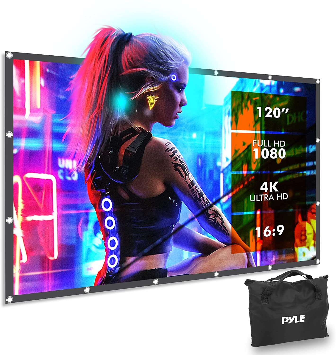 Pyle Foldable Portable Projector Screen 