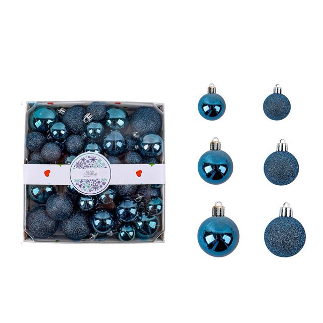EZLIFE Juego de bolas navideñas en caja para decoración de árboles de Navidad en centros comerciales M7R8