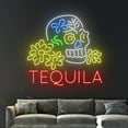 thumbnail image 4 of Handmadetneonsign Tequila Sugar Skull Neon Sign, Flower Skull Wall Art Decor, Bar Club Wall Decor, 4 of 5