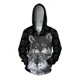 thumbnail image 5 of Sudadera de otoño para hombre Sudadera con capucha de moda para hombre Sudadera con capucha para hombre Sudadera con capucha con estampado moderno de lobo y leopardo Sudadera con capucha y cremallera, 5 of 5