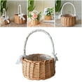 thumbnail image 3 of Rattan Storage Basket with Handles Flower Laundry Basket Storage Bin, 3 of 8
