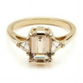 thumbnail image 2 of HeartsAndYou 1.5ct Emerald Cut Champagne Moissanite Engagement Ring for Women 18k Yellow Gold Over Silver Trilogy, 2 of 6