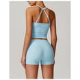 thumbnail image 3 of PISONIC Women 2 Pieces Workout Sets Tank Tops and High Waist Booty Lifting Shorts Gym Sets, 3 of 6