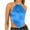 Blue, variant on Halter Top for Women Fashion Casual Solid Sexy Sleeveless Hanging Neck Solid Color Bellyband Base Shirt Party Clubwear Tops