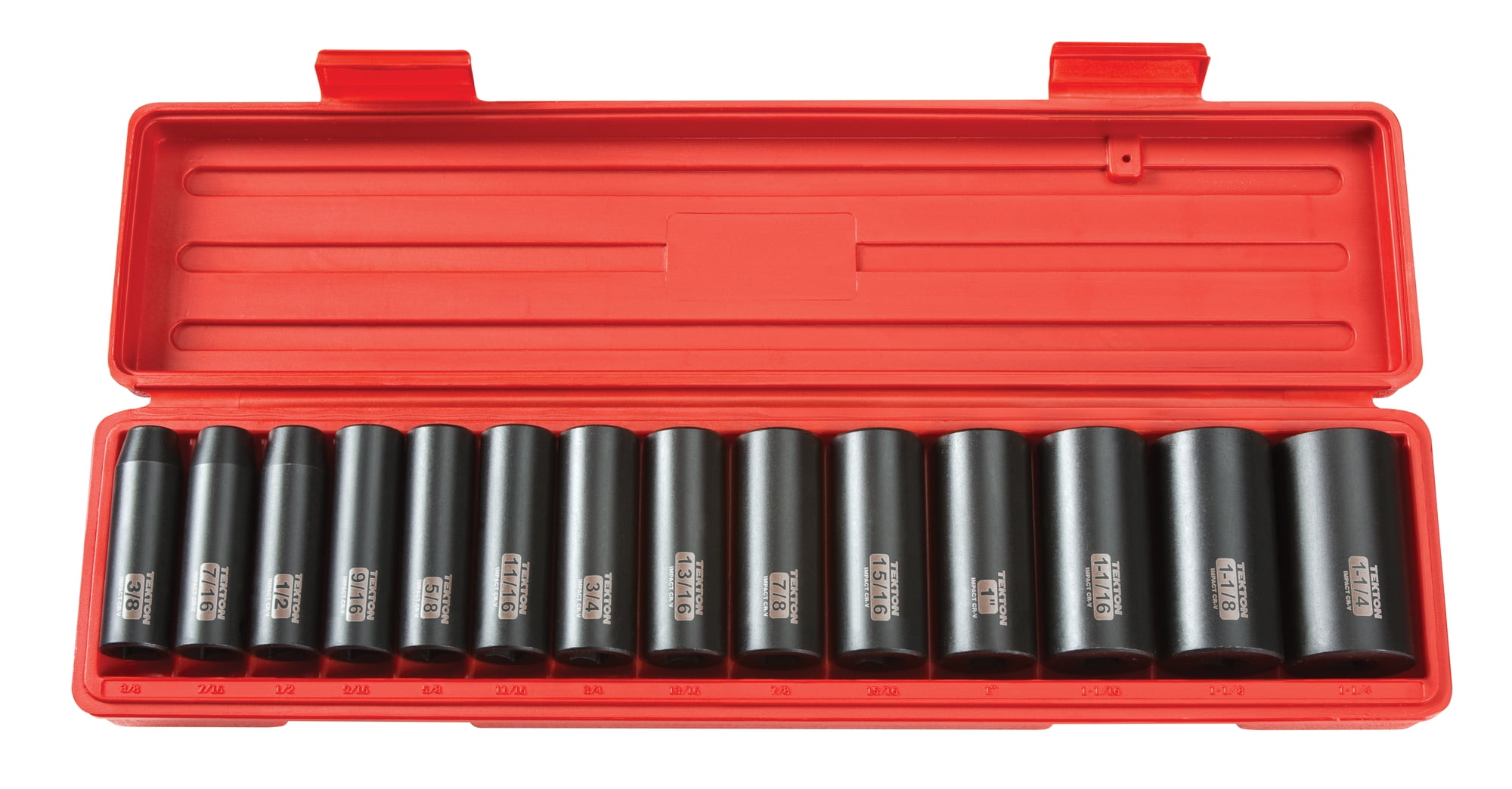 TEKTON 1/2 Inch Drive Deep 12Point Impact Socket Set, 14Piece (3/8 11/4 in.) 4879