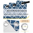 thumbnail image 6 of Blue Moroccon Blackout Curtains 39 Inches Long for Bedroom, Middle Century Minimalist Rustic Geometric Thermal Insulated Room Darkening Black Out Window Curtain Panels Grommet Drapes for Living Room, 6 of 8