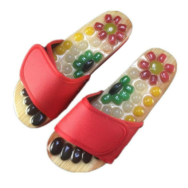 Hombres Mujeres Acupuntura Acupresión Zapatilla Masaje de pies Zapato Reflexología Terapia Color rojo 41 al 42