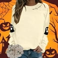 thumbnail image 4 of Spooky Season Halloween Sweatshirts for Women 2025 Long Sleeve Crewneck Cute Ghost Graphic Sweatshirt Pullover Tops, 4 of 6