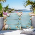 thumbnail image 4 of Starfish Shell Outdoor Pillow Covers Pack of 2 Floral Sand Summer Beach Blue Wood Grain Waterproof Throw Pillow Covers Decorative Cushion Cases for Patio Garden Tent Balcony Couch 26x26 inch, 4 of 8