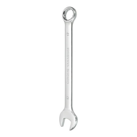Combination Wrench 17mm Metric 12-Point Box and Open End CR-V Steel Spanner