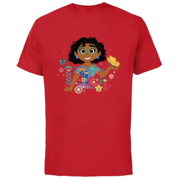 Disney Encanto Mirabel Spring Easter Butterflies and Flowers - Short Sleeve Cotton T-Shirt for Adults - Customized-Red