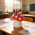thumbnail image 6 of Desk Pen Holder Mushroom Shaped Desktop Storage Organizer for Students Offices Makeup Brush Holders, 6 of 6
