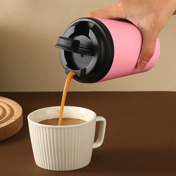 Stainless Steel Vacuum Insulated Tumbler 380ml | Spill Proof Travel Coffee Mug with Lid | Double Wall Leakproof Cup | White, Pink, Blue | Keeps Drinks Hot or Cold | Portable Non-Slip Design