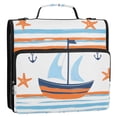 thumbnail image 5 of FORMRS Zipper Binder with Shoulder Strap 2-inch Ring 500 Sheet Capacity File Bag, Blue Nautical Pattern, 5 of 5