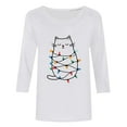 thumbnail image 5 of Mifsaly Christmas Shirts for Women 2025 Holiday Plus Size 3/4 Sleeve T-Shirts Cute Print Xmas Thanksgiving Loose Blouse Holiday Party Festival Pullover Tops, 5 of 5