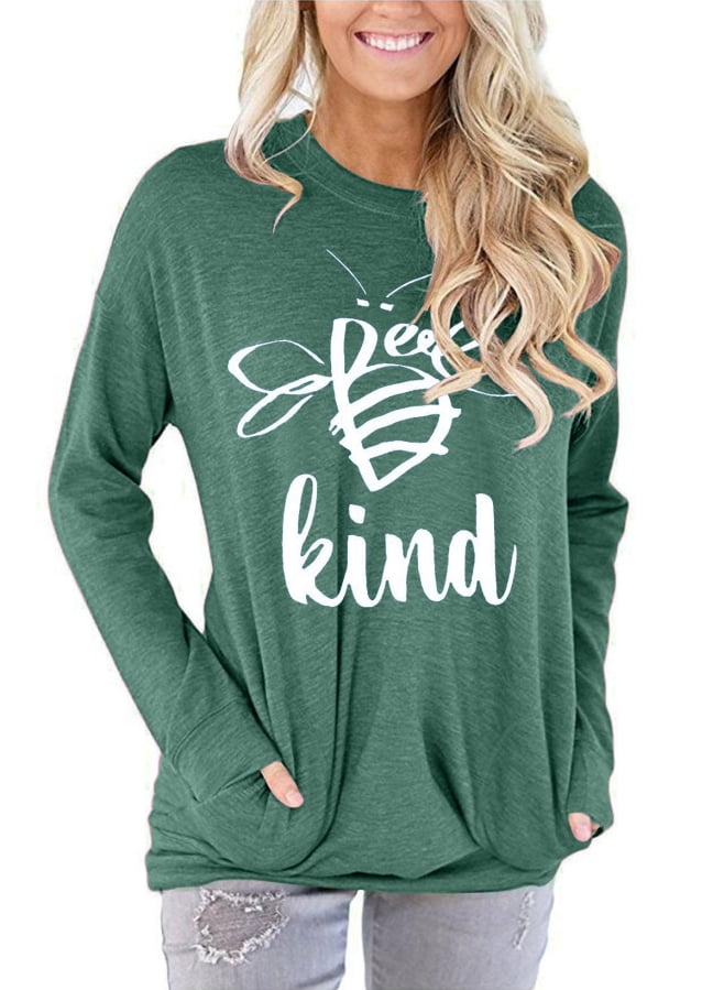 ONLYSHE Womens Casual Loose T Shirts Long Sleeve Crewneck Sweatshirt
