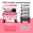 thumbnail image 2 of Sekey 220L Collapsible Foldable Wagon with 330lbs Weight Capacity, Heavy Duty Folding Utility Garden Cart with Big All-Terrain Beach Wheels & Drink Holders.Pink, 2 of 7