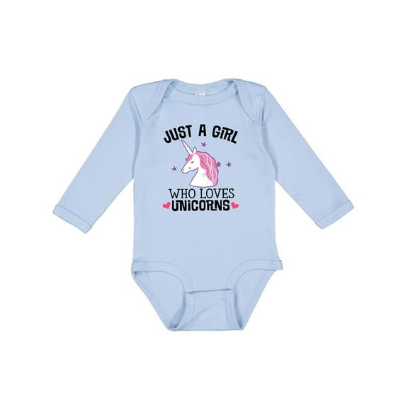 Inktastic Just A Girl Who Loves Unicorns Girls Long Sleeve Baby Bodysuit