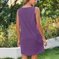 thumbnail image 3 of ZZwxWA Summer Dress for Women Sleeveless Tank Dress with Pockets Casual Short A Line Dress Crewneck Sundress 2025, 3 of 6