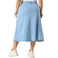 thumbnail image 3 of Agnes Orinda Plus Size Denim Skirt for Women High Waist A-Line Casual Jean Skirts with Pockets 2X Light Blue, 3 of 6