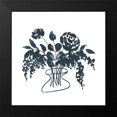 thumbnail image 2 of Price, Lucille 12x12 Black Modern Framed Museum Art Print Titled - Indigo Floral Study I, 2 of 5