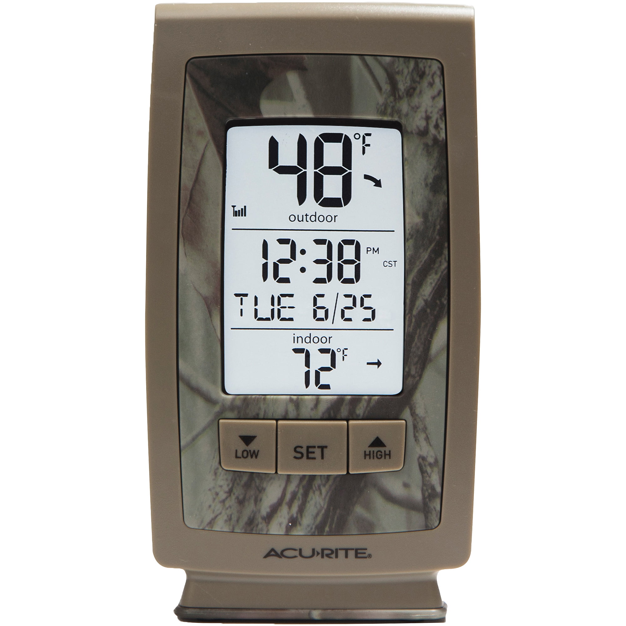 AcuRite Solar Powered Window Thermometer with Digital Clock, Daily Hig –  DealJock