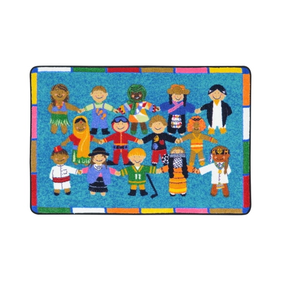 Joy Carpets Joy Carpet Hands Around The World Multi 2'8" x 3'10"