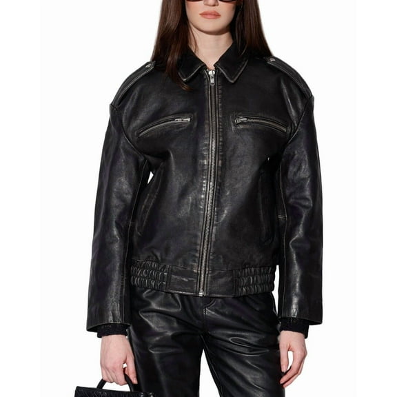 Walter Baker womens  Lance Leather Jacket, XL