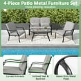 thumbnail image 4 of Gymax 4PCS Furniture Set Outdoor Conversation Sofa w/ Tempered Glass Coffee Table Patio, 4 of 4