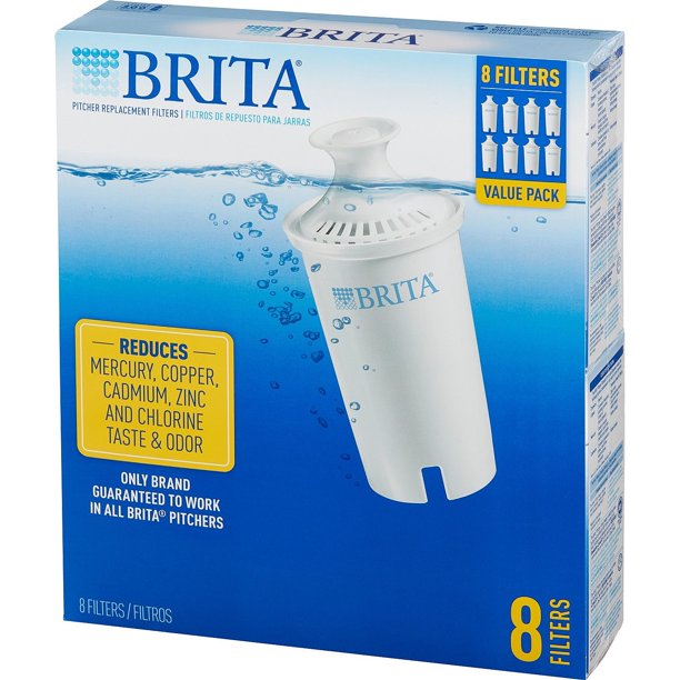 Brita Water Filter Pitcher Advanced Replacement Filters, 8 Ct - Walmart ...