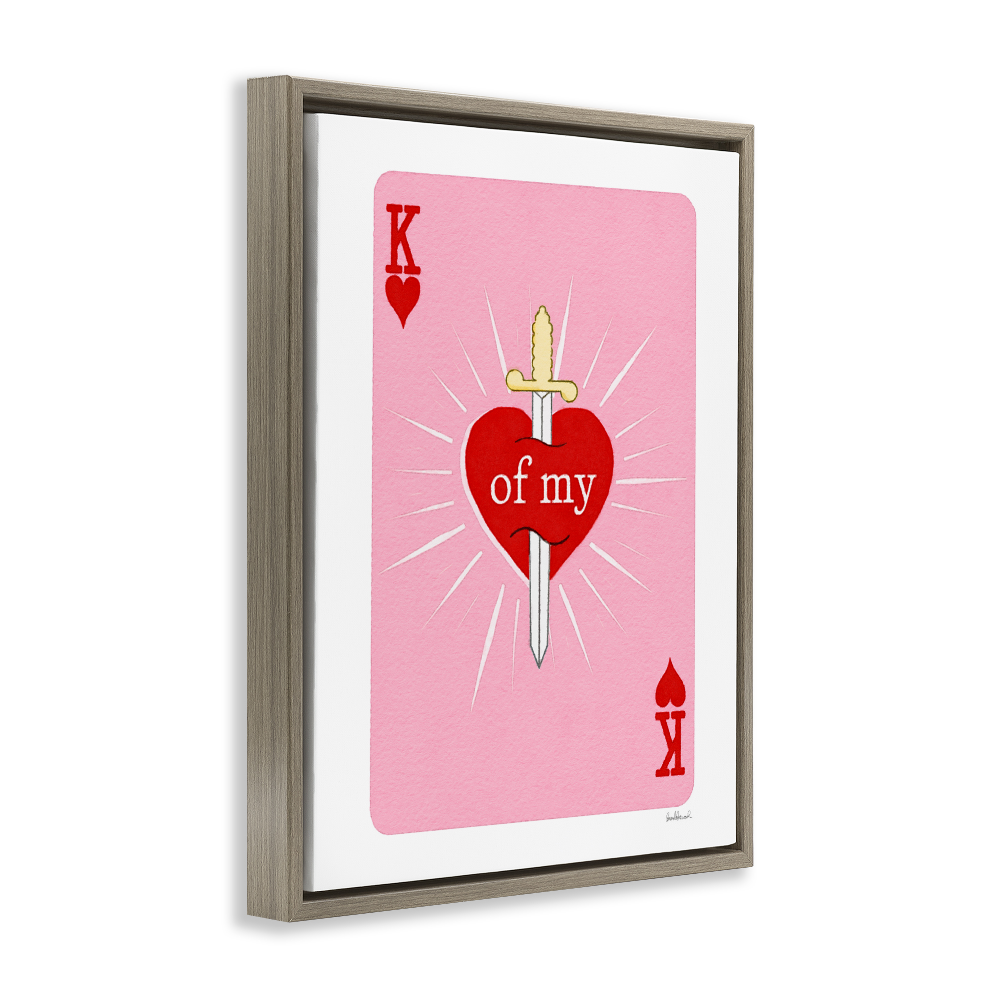 King Of My Heart Sword Brown Framed Floater Canvas Wall Art, design by Amanda Greenwood