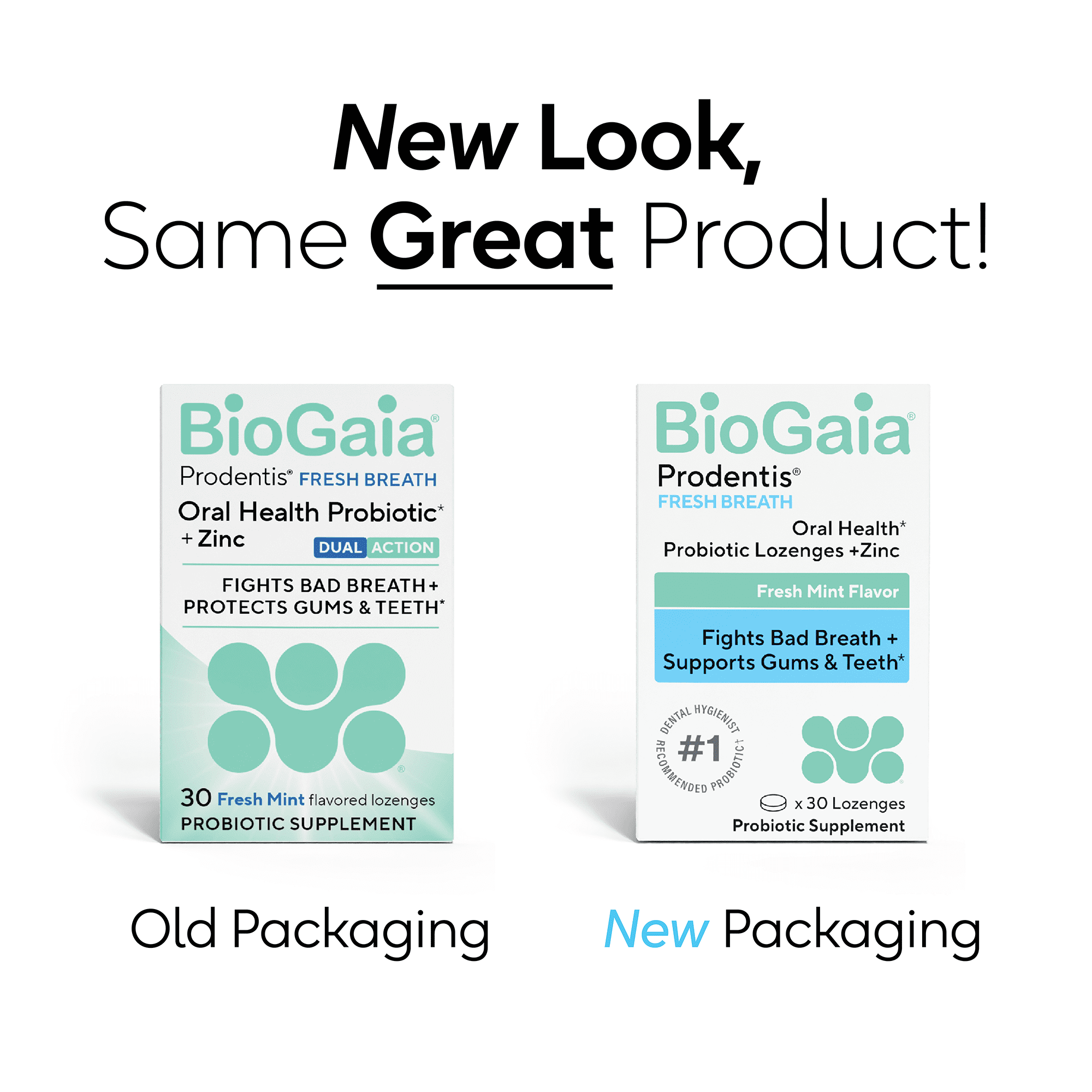 BioGaia Fresh Breath | Dental Probiotic Lozenge | Fights Bad Breath & Halitosis | Healthy Gums & Teeth | Dual-Action L. reuteri Oral Probiotics + Zinc | Fresh Mint Flavor | 30 Day Supply