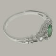 thumbnail image 5 of LBG British Made 9k White Gold Natural Emerald & Diamond Womens Anniversary Ring - 33 size options - Size 10.25, 5 of 8