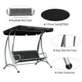 thumbnail image 4 of Outsunny 3 Person Patio Swing Seats, Porch Swing with Stand & Adjustable Canopy, Heavy Duty Outdoor Swing Chair Bench for Adults, Black, 4 of 9
