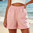 thumbnail image 2 of Womens Cotton Shorts High Waisted Comfy Athletic Solid Shorts with Pockets Loose Fit Daily Shorts, 2 of 6