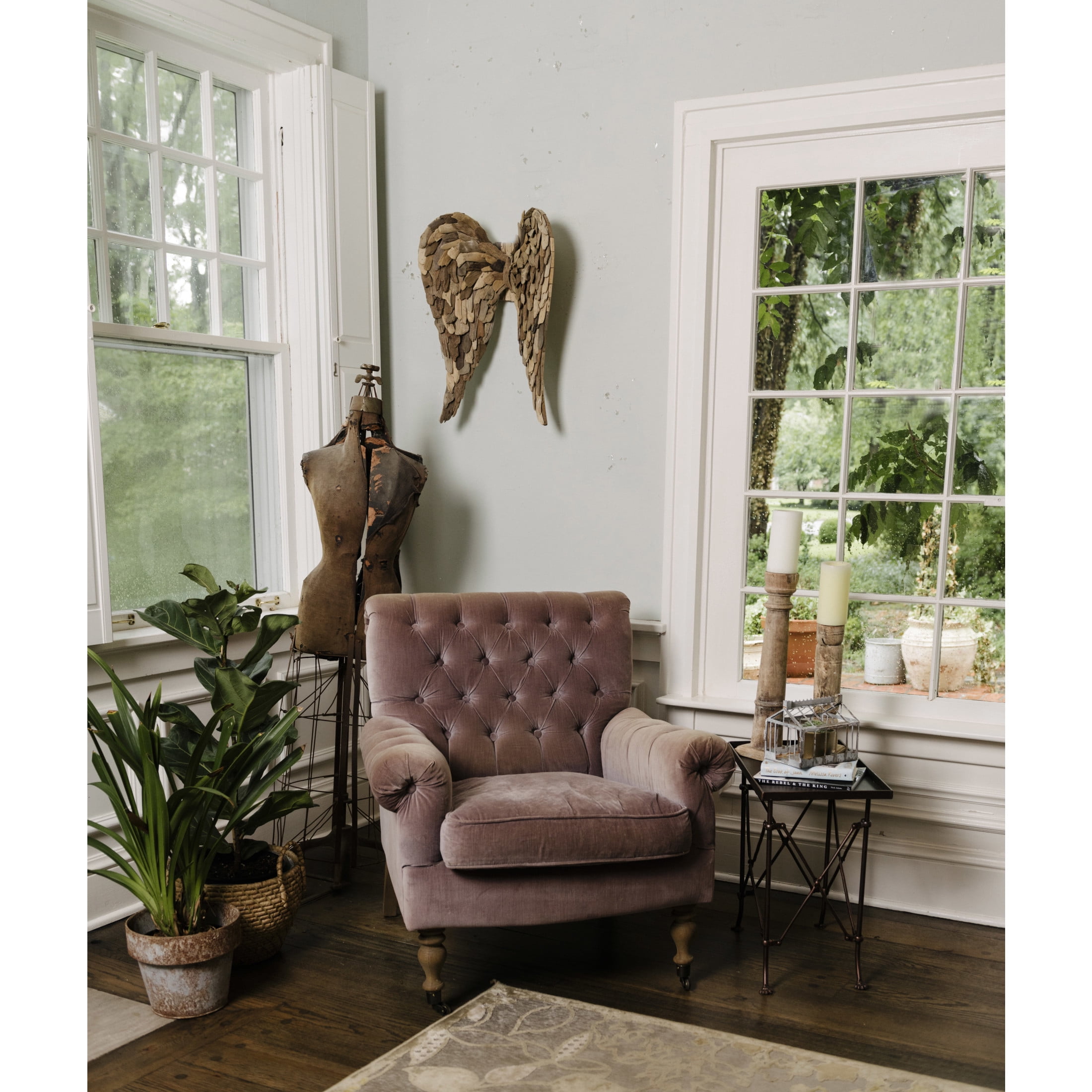 Creative Co-Op Driftwood Angel Wings Wall Decor, Brown