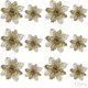 thumbnail image 1 of 24 unidades de adornos para árboles de Navidad LIUYMXG flores de Pascua con purpurina 5 pulgadas, 1 of 3