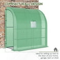 thumbnail image 3 of Outsunny 7' X 3' X 7' Lean To Greenhouse,Walk-In Green House,Plant Nursery with 2 Roll-Up Doors and Windows,Pe Cover and 3 Wire Shelves,Green,Green Plastic Garden Outdoor Sheds, 3 of 10