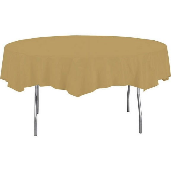 Gold 2/Ply Poly Paper 82-inch Round Tablecloth