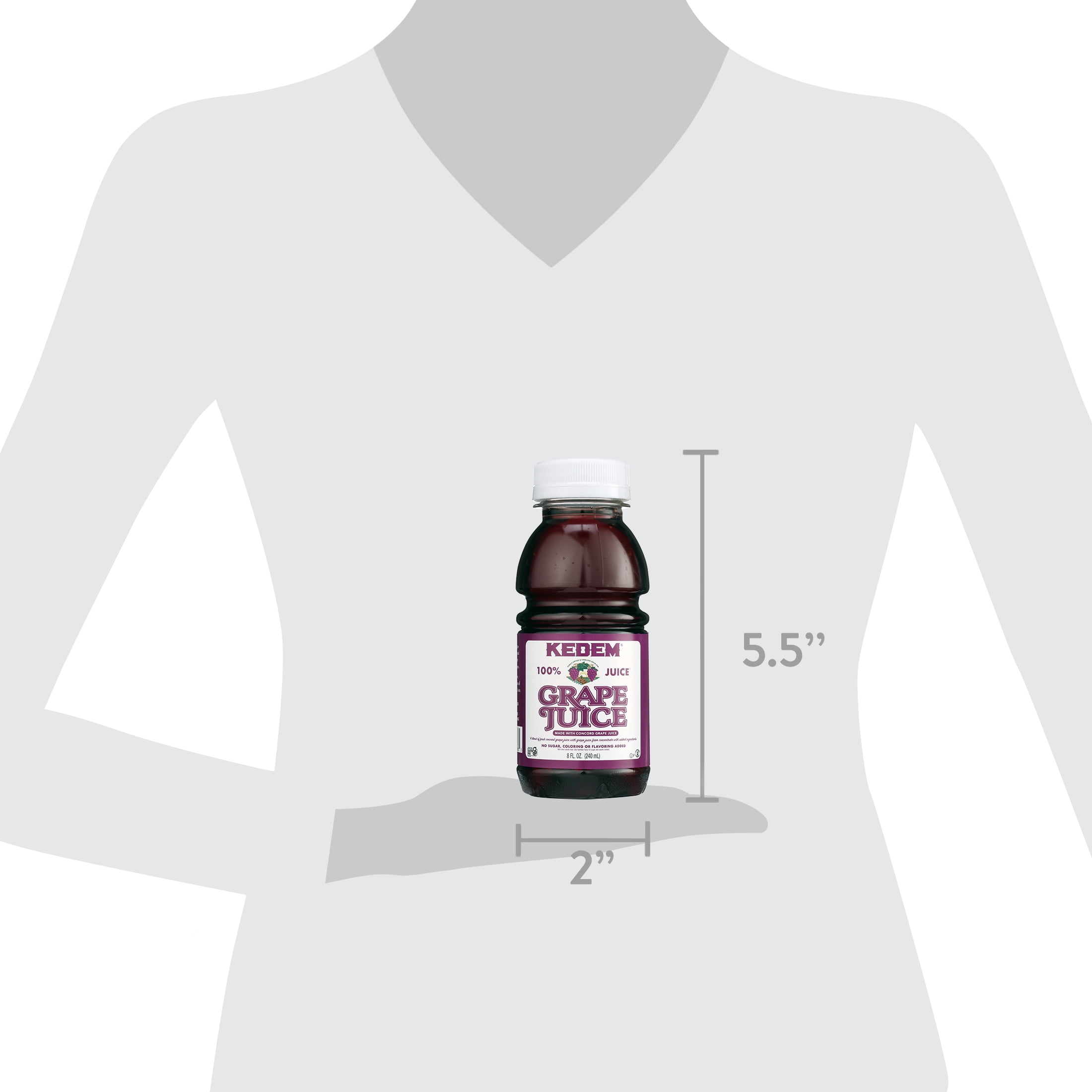 Kedem Grape Juice, 8oz BPA Free Plastic Bottle 12 Pack Made With Concord Grapes, Certified Kosher